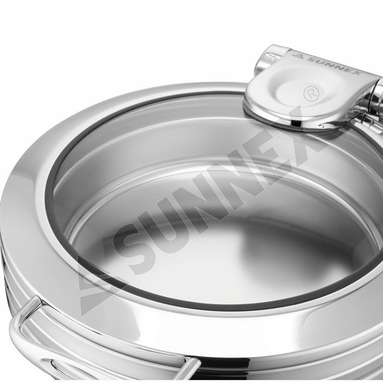 Round Stainless Steel Induction Chafer - 4 