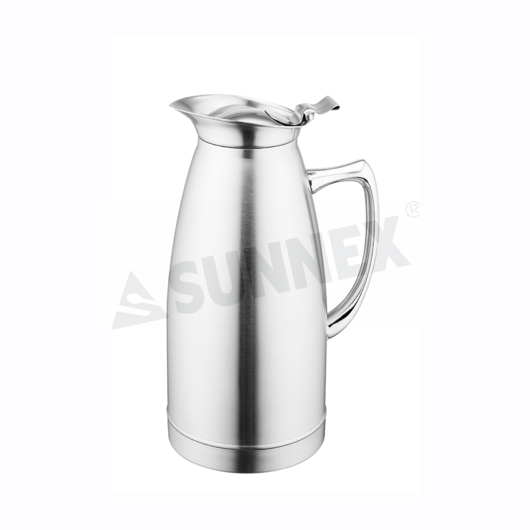 Satin Polished Stainless Steel Vacuum Tea And Coffee Pots - 1 