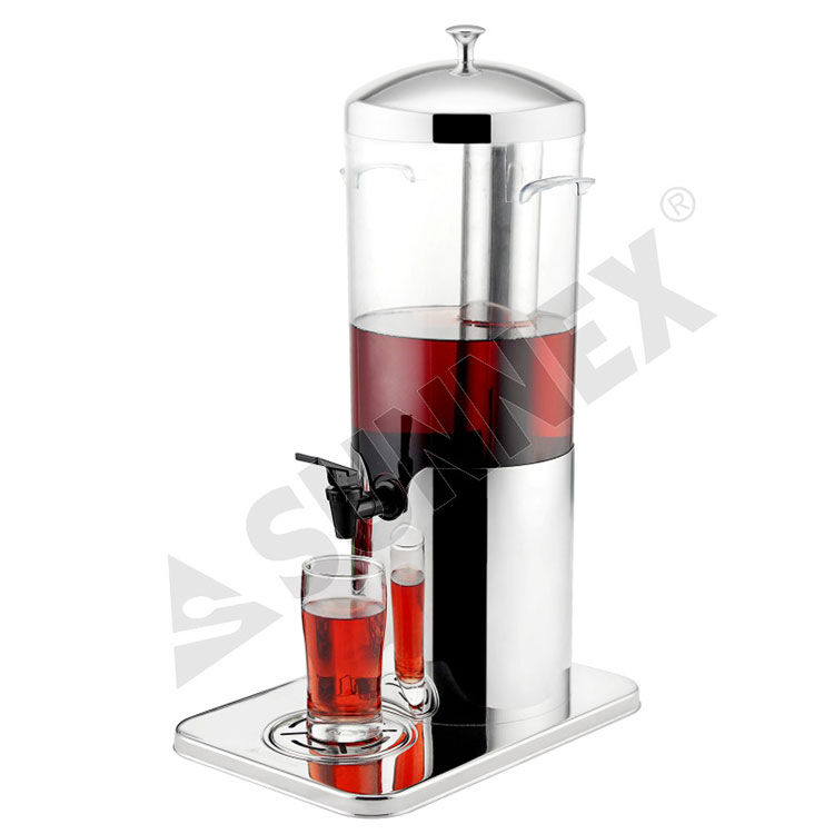 Single Stainless Steel Beverage Dispenser With Ice Tube