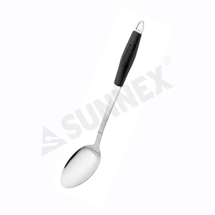 Stainless Steel Solid Spoon With Silicone Handle