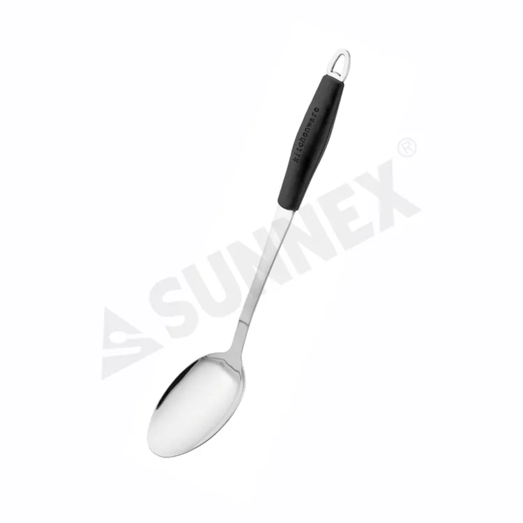 Hindi kinakalawang na Steel Solid Spoon na May Silicone Handle