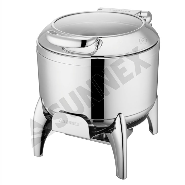 Chafer de acero inoxidable para estación de sopa con soporte universal