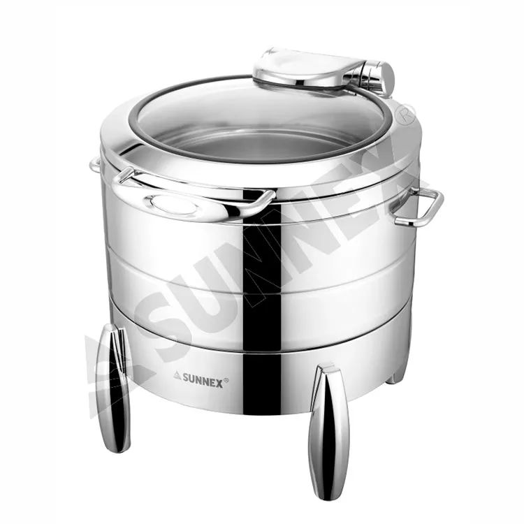 Stainless Steel Soup Station Induction Chafer With Alloy Legs