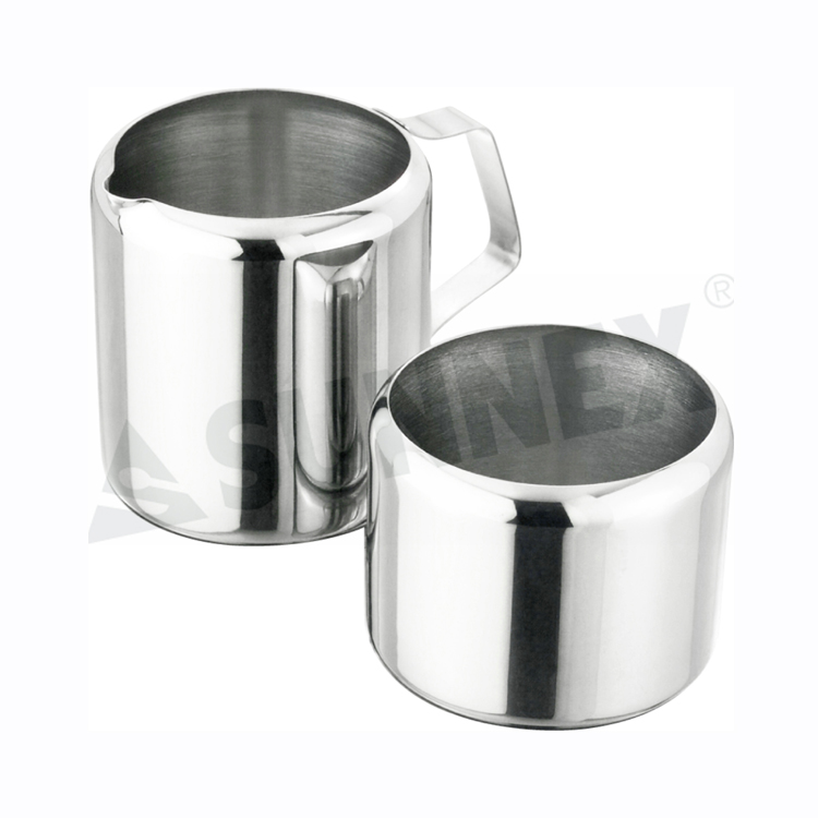 Stainless Steel Sugar Bowl And Milk Jug Set