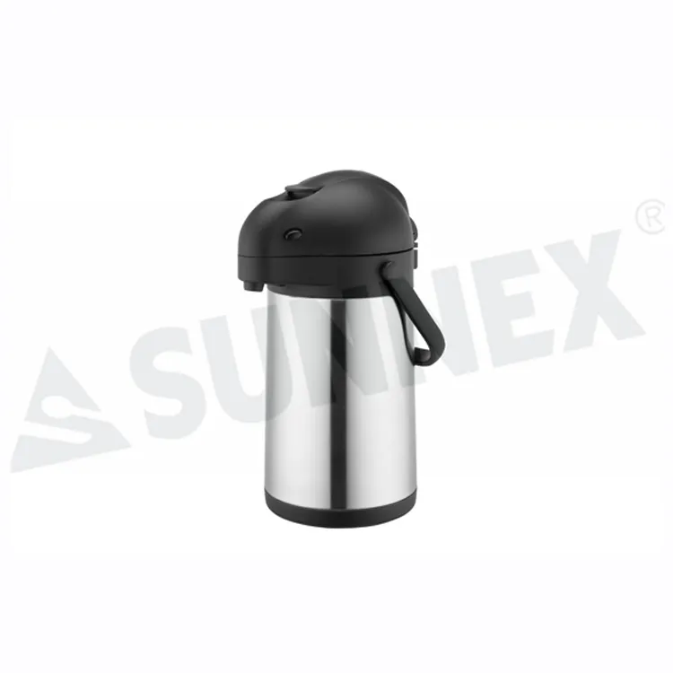 Stainless Steel Vacuum Air Pots With ABS Lever And Rotary Base