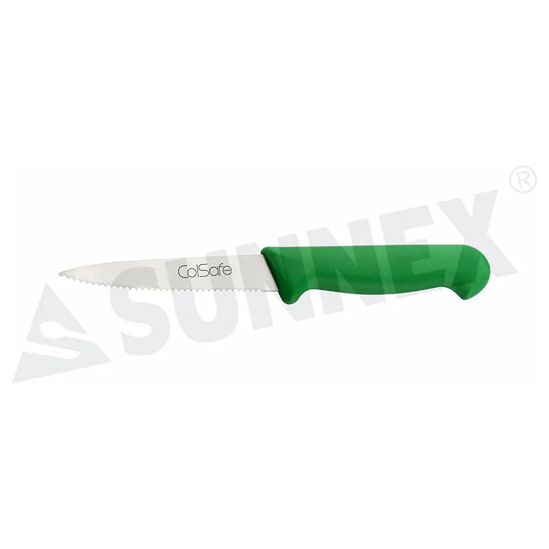 Stainless Steel na Gulay na Knife na may Green Handle