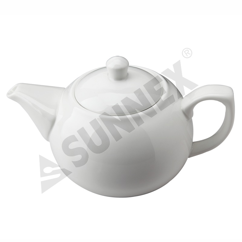 White Color Porcelain Ball Tea Pot