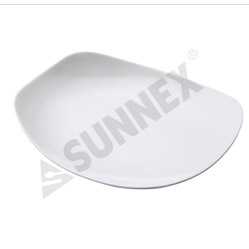 White Color Porcelain Coupe Plate