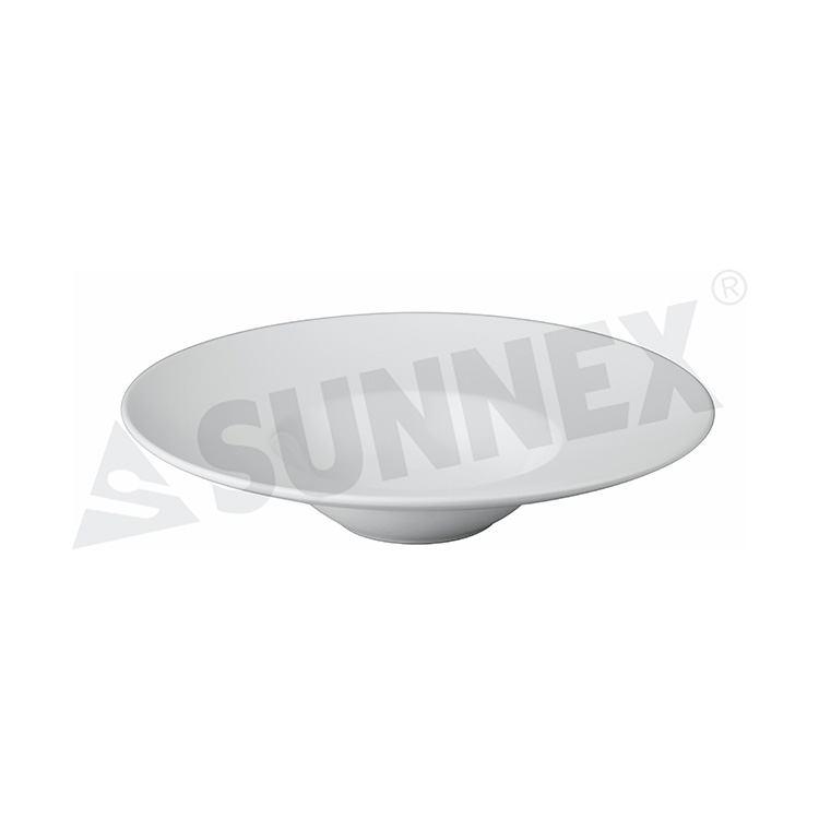 White Color Porcelain Round Display Bowl