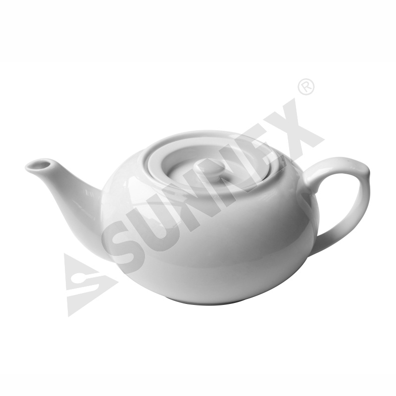 Bule de chá empilhável em porcelana branca