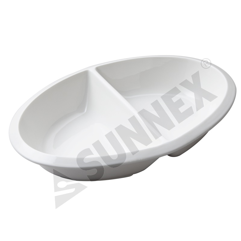 Porcelánový bílý porcelánový dvoudílný talíř