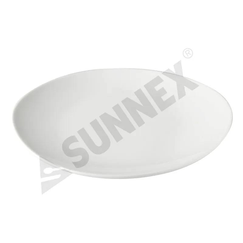 Ağ Rəngli Porselen Geniş Jantlı Oval Platter