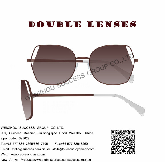 New Arrival 11 items Metal Sunglasses with Double Nylon Lenses