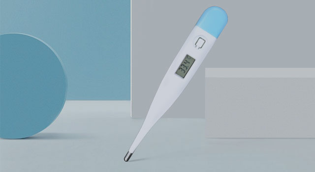 Elektronski digitalni termometer s telesnimi stiki