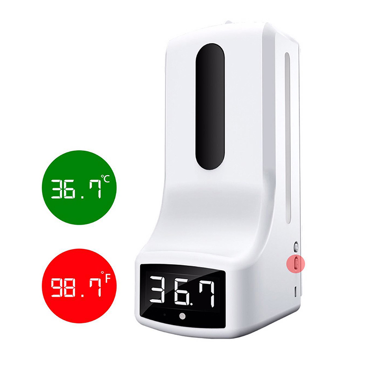 K9 såpedispenser med ikke-kontakt infrarødt termometer 2 i 1 - 1 
