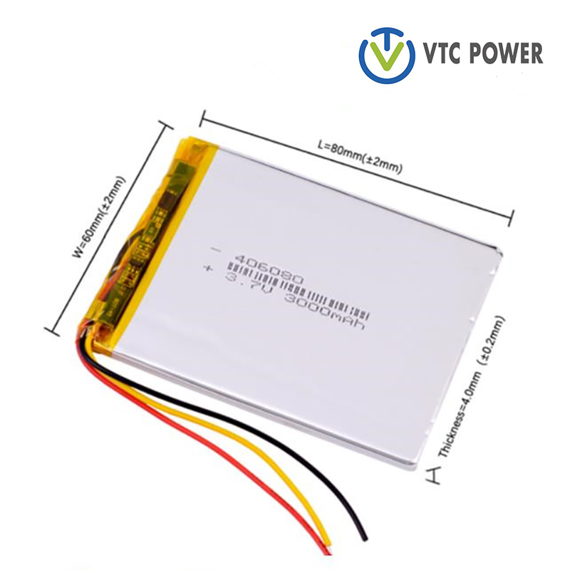 406080 3000mAh 3.7V Lithium Polymer Battery With 3 Wires For Onyx Book Darwin 3 Readers Books E-Book