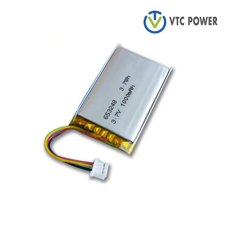 653248 1000mAh 3.7V High Temperature Li-Polymer Rechargeable Battery For GPS