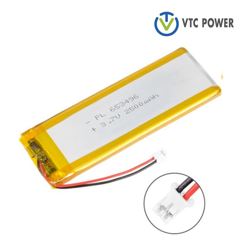 653496 2500mAh Lithium ion Polymer Lipo Rechargeable Battery for MP4 GPS MP3 Bluetooth Stereo DIY Gift