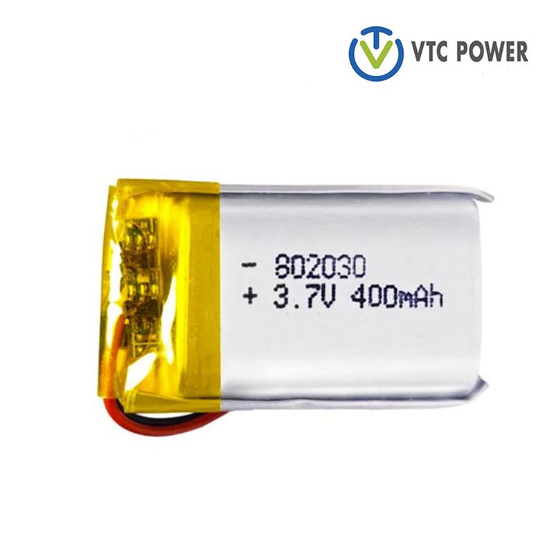 802030 400mAh 3,7V Lipo oppladbart batteri for smartklokke