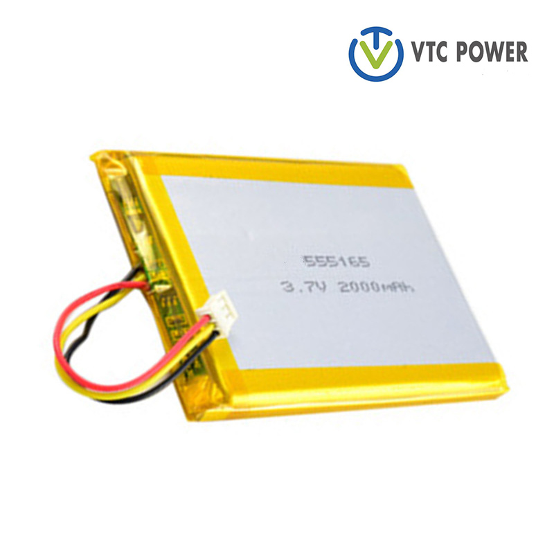 3.7V 555165  Rechargeable Lithium Ion Battery 2000mah