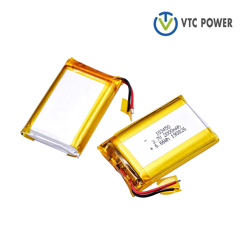 Rechargeable 3.7V 103450 2000mAh Lithium ion Polymer Battery