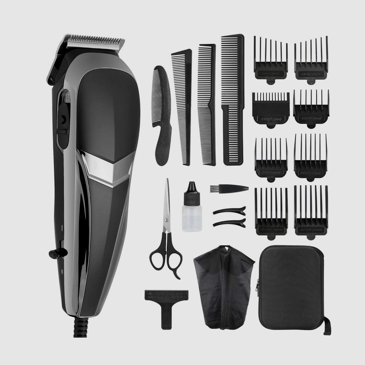 Kit Pro para corte de cabelo com fio de 21 peças