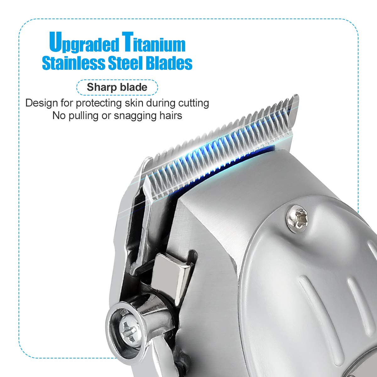 3600mAh Cordless Hair Clippers Stainless Steel Housing - 4 