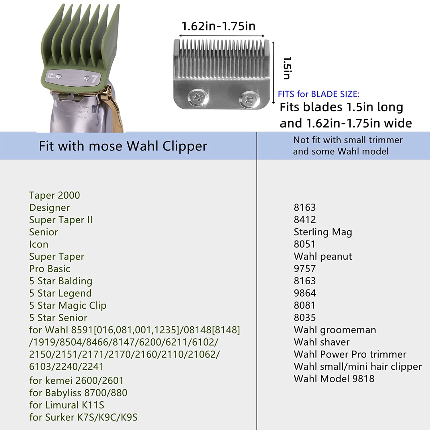 Guides Compatible For Wahl Metal 3.0 - 2