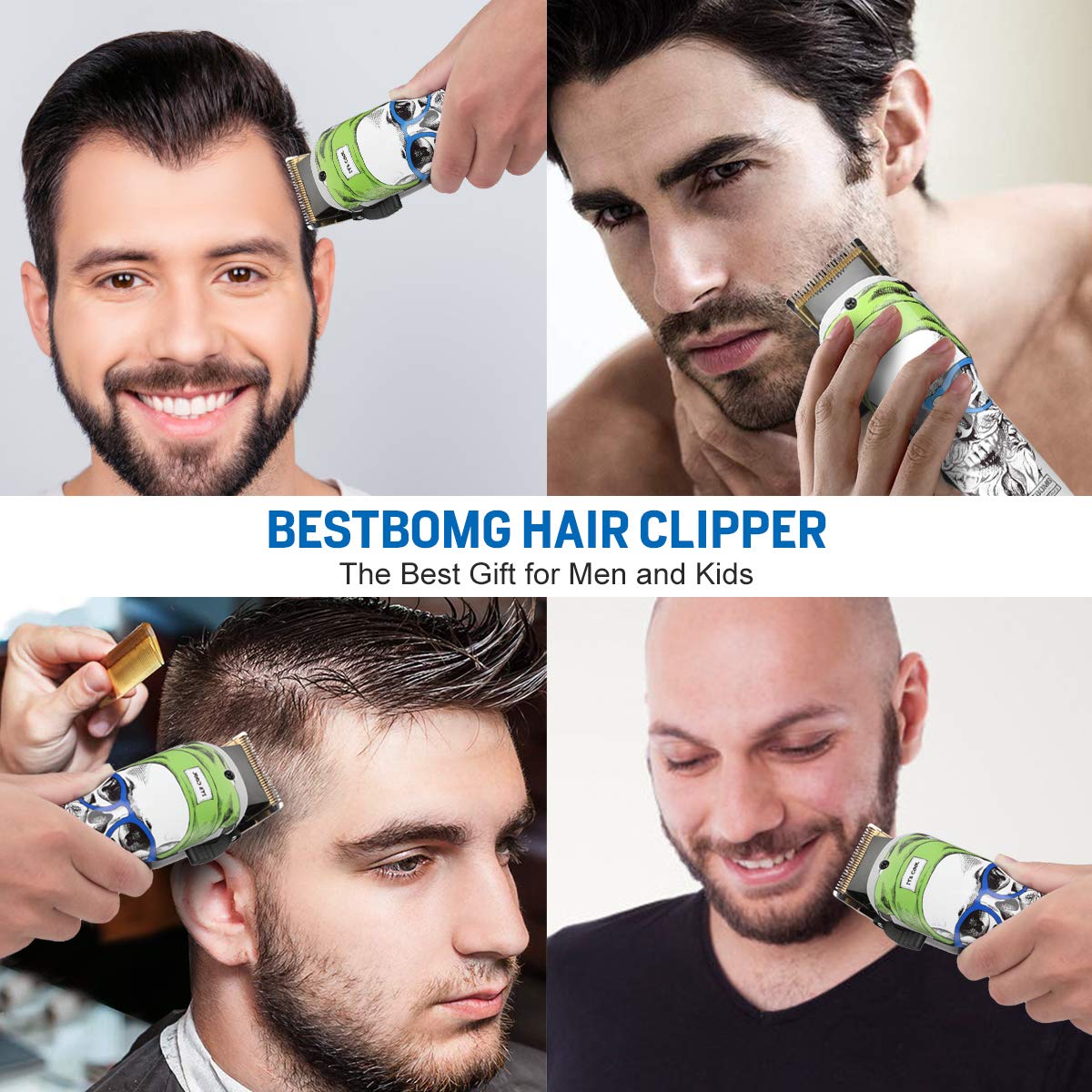 Electric Mens Hair Beard Trimmer Hair Cutting Kit - 5