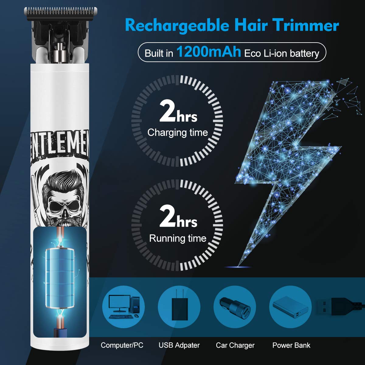 Electric Pro Li Outliner Clippers Barber Grooming Kit - 3 