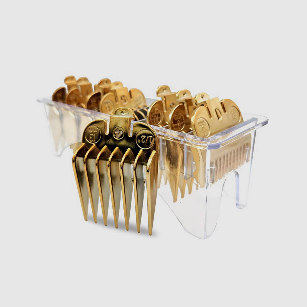 Gold Hair Clipper Guide Combs - 9 
