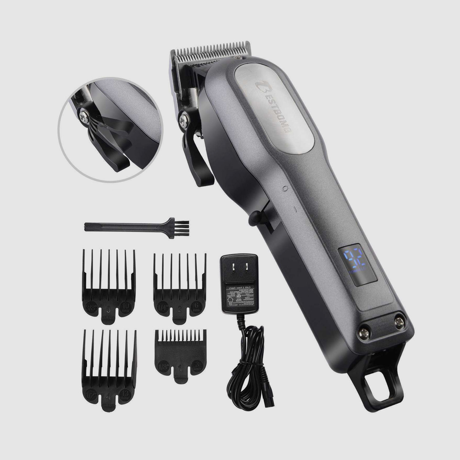 Home Barber Hair Trimmer na may Precision Blades Heavy Duty Motor LED Display