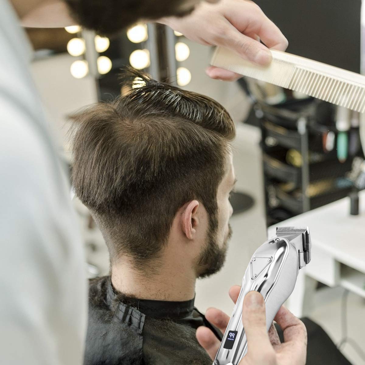 کلیپر مو شارژی حرفه ای برای مردان آرایشگر مدل موهای کودکان - 7