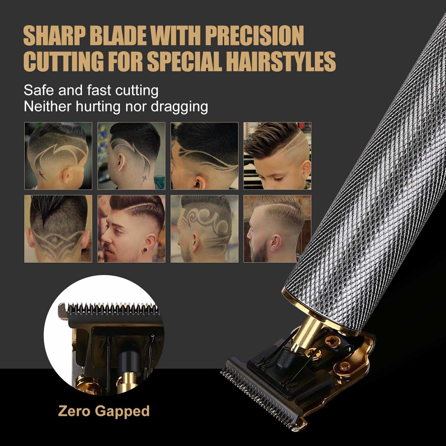 Pro Li Outliner Grooming Kit عن كثب T-Blade Zero Gapped Detail Detail ماكينة حلاقة الذقن - 6 