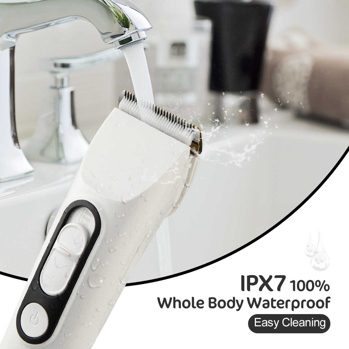 جهاز تشذيب الشعر اللاسلكي الهادئ IPX7 المقاوم للماء - 3 