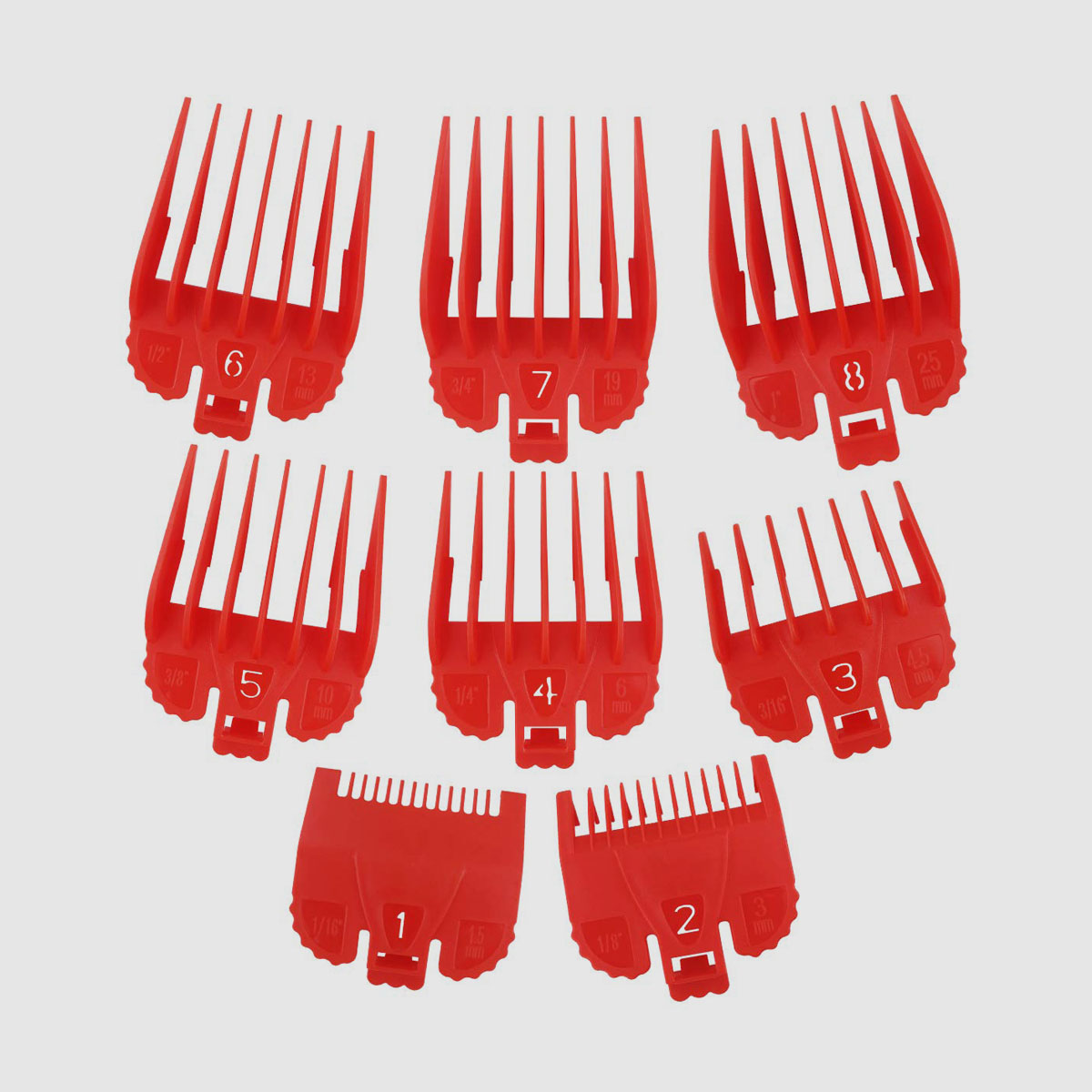 Röd hårklipparguide kammar