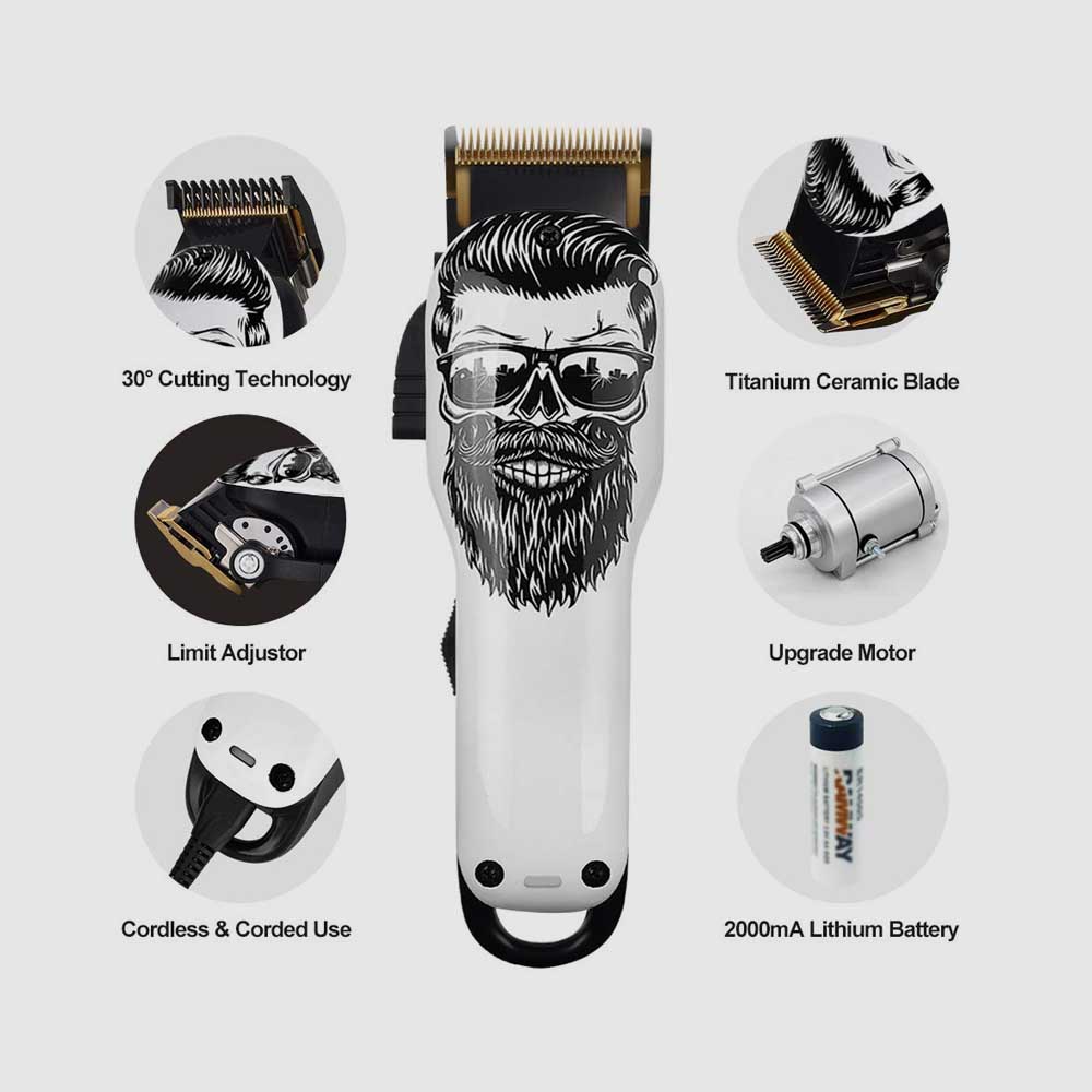Upgraded Cordless Electric Hair Clippers - 2 