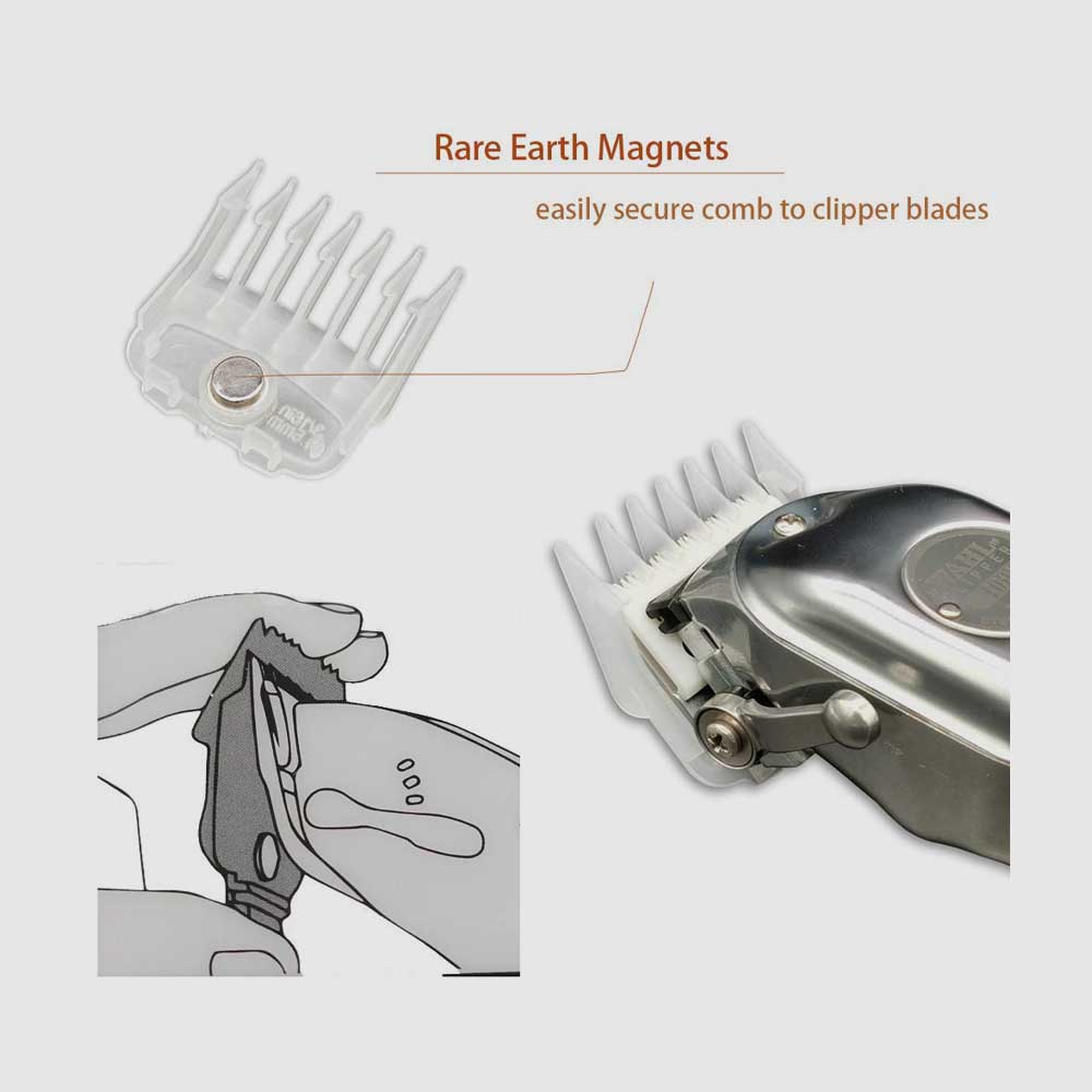 White Hair Clipper Guide Combs - 3 