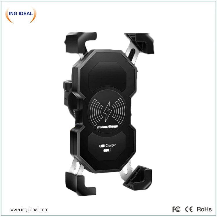 15w Fast Motorcycle Phone Holder With Wireless Charger - 3 
