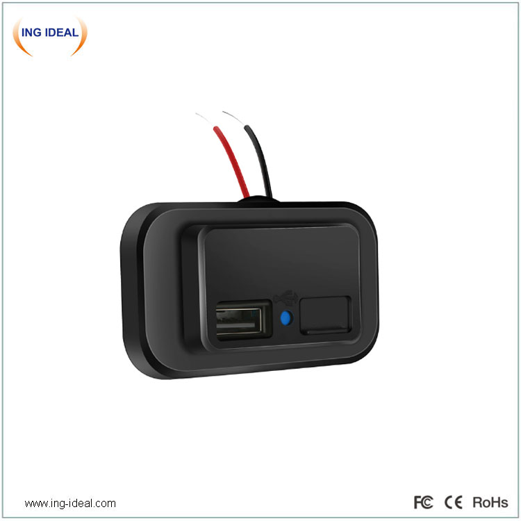 Flat Type 3.1A Auto Usb Charger With Automatic Cover