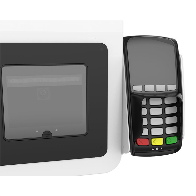 Kiosque de file d'attente de paiement automatique de carte de crédit de supermarché