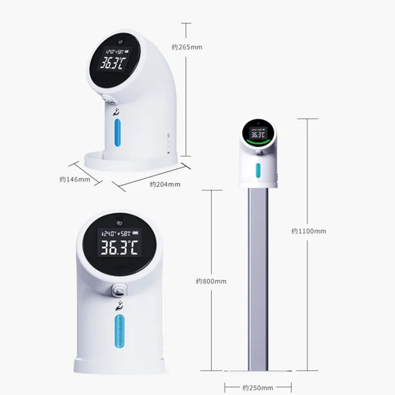 K9 Touchless Smart Auto Hand Sanitizer Soap Dispenser with Thermometer