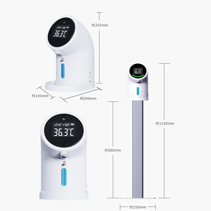 Auto Dispenser Hand Sanitizer med IR-termometer för handleden