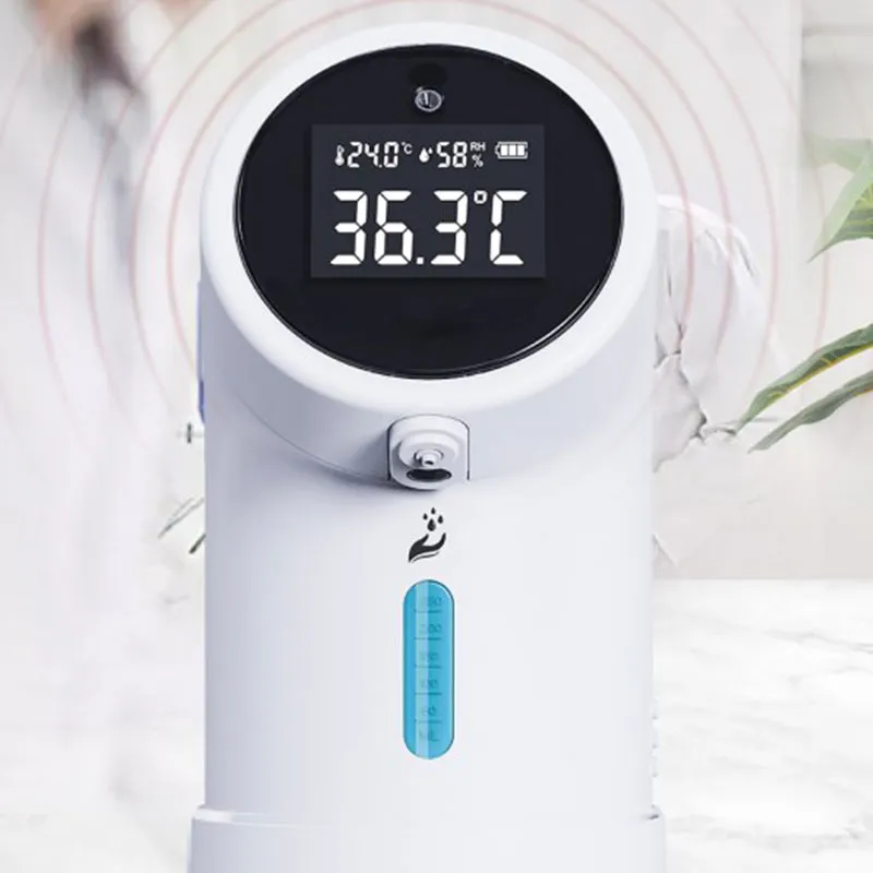 Floor Stand Automatic Hand Sanitizer Soap Dispenser with Thermometer