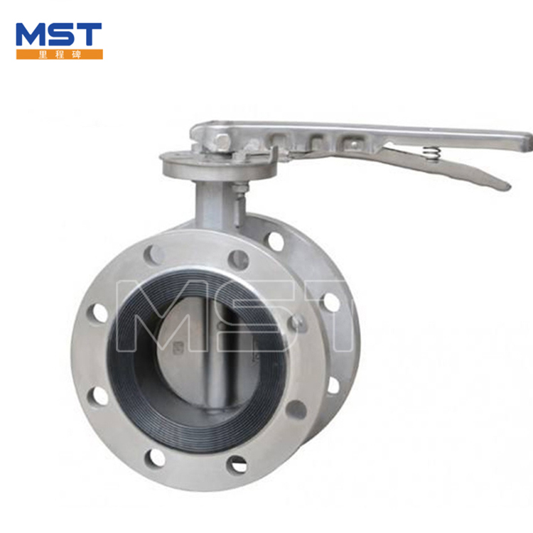Butterfly valve lever operated