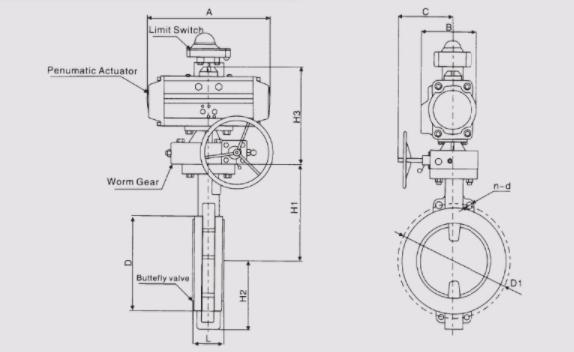 Pneumatic Atuated Butterfly Valve