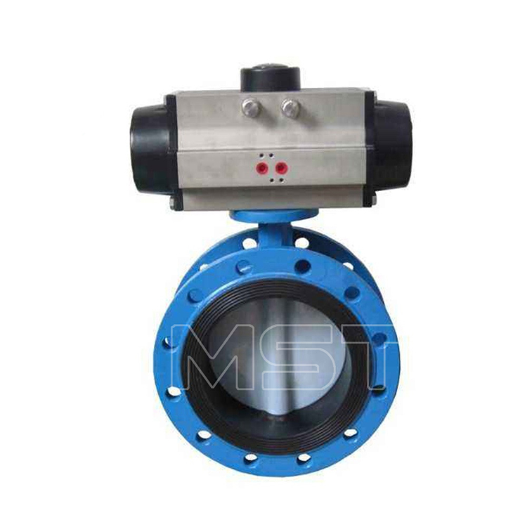 Pneumatic flange Type soft seal butterfly valve