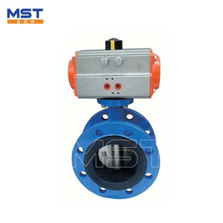 Pneumatic flange Uri ng soft seal butterfly valve