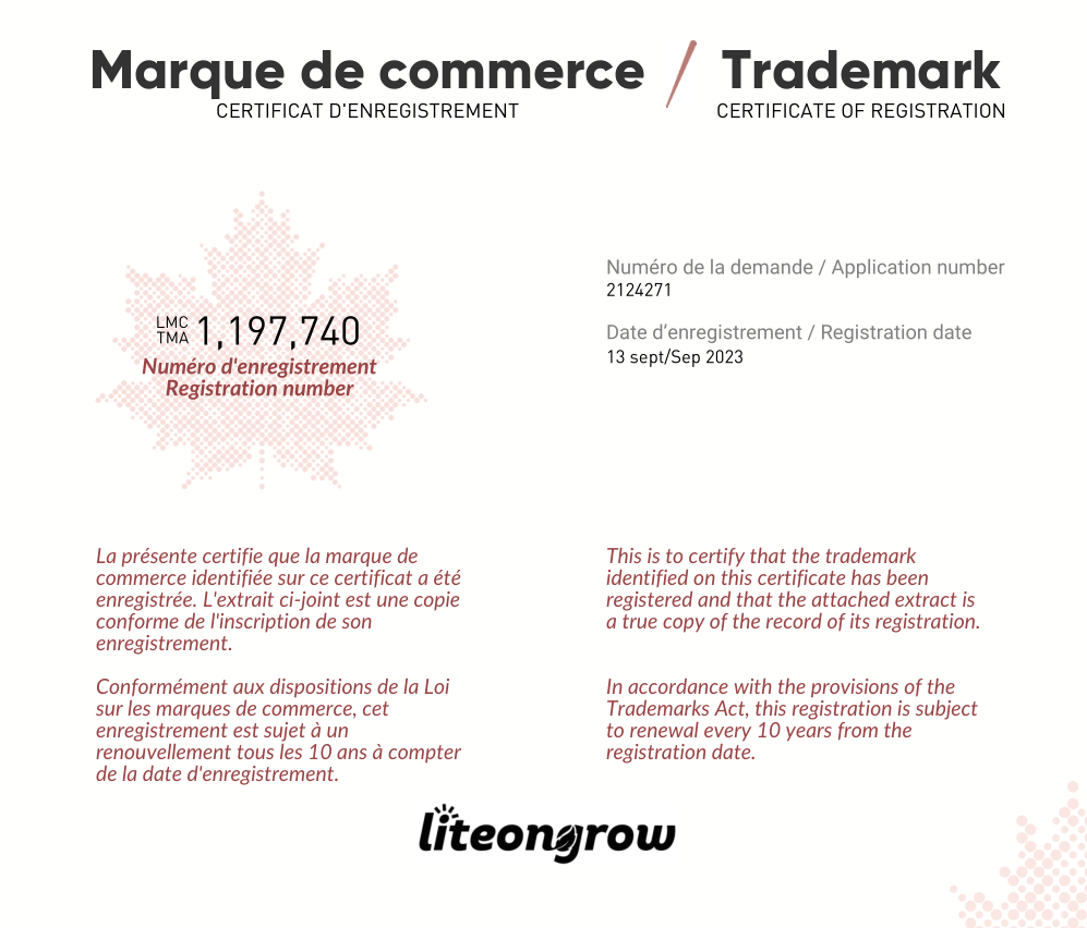 Liteongrow Successfully Registers Trademark!
