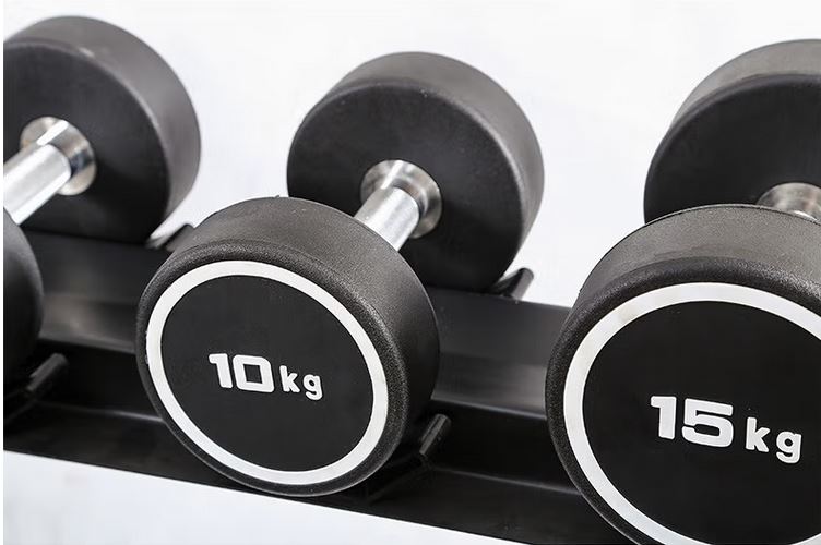 Weight Lifting Fitness Gym Fitness Equipment Round Head Rubber Dumbbell - 3 